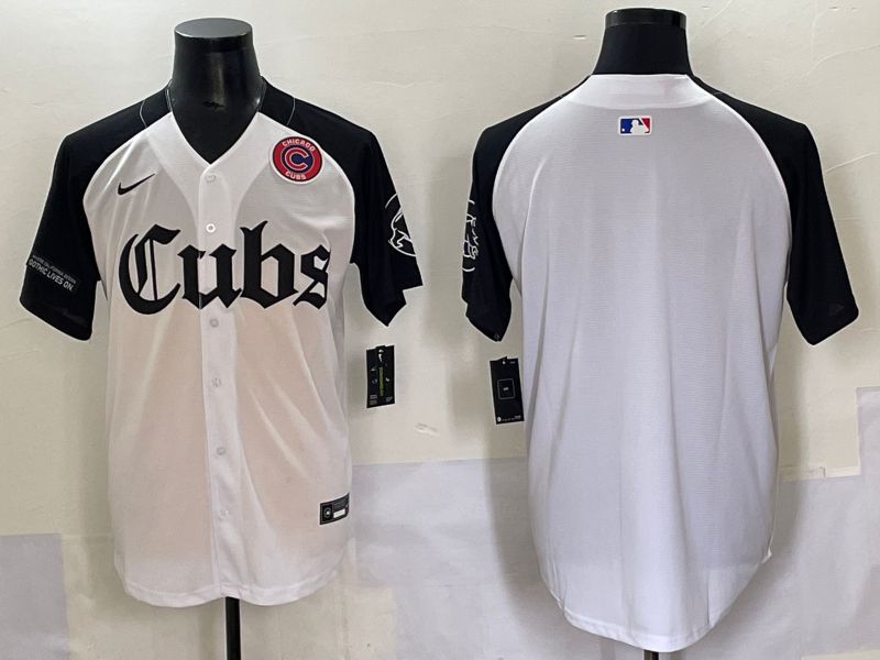 Men 2025 Chicago Cubs Blank White black Five generations Joint Name Nike MLB Jersey style 51->chicago cubs->MLB Jersey